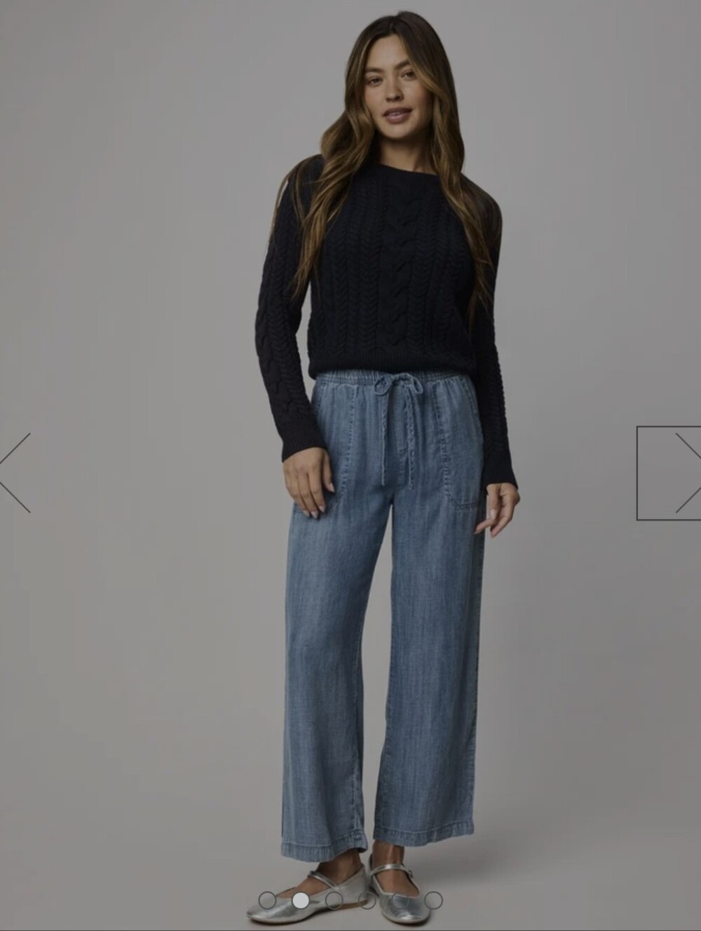Splendid Women's Angie Indigo Crop Wide Leg Pant Size Medium